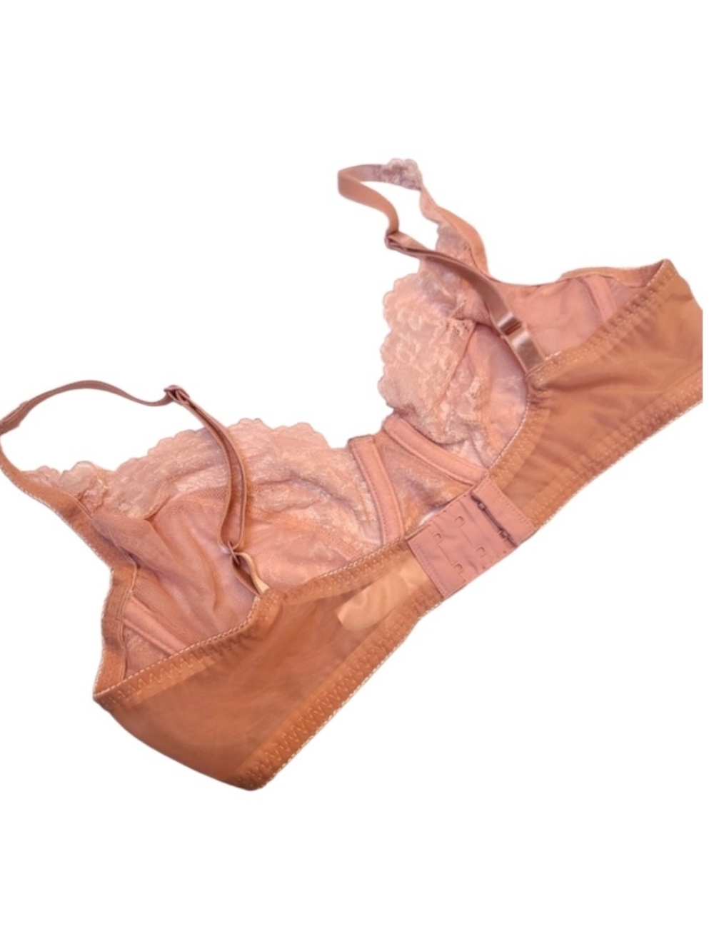 SEXY IMPRESSIONS Pink and white sexy  lace  bra 36c - Picture 3 of 5